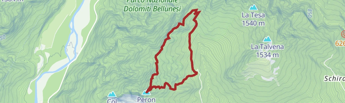 Route map: Ridges of Monte Peron